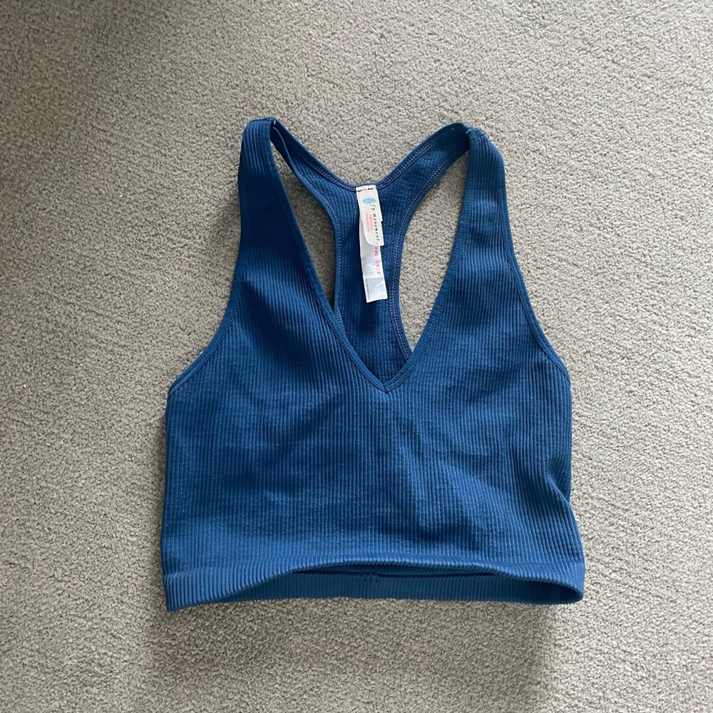Free People Movement tank top sports bra V neck plunge small